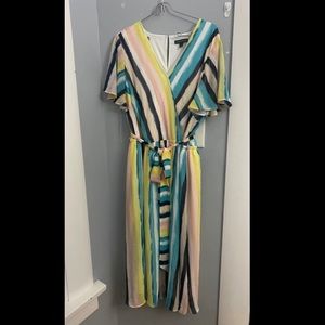Lane Bryant Striped Wrap Dress - 16